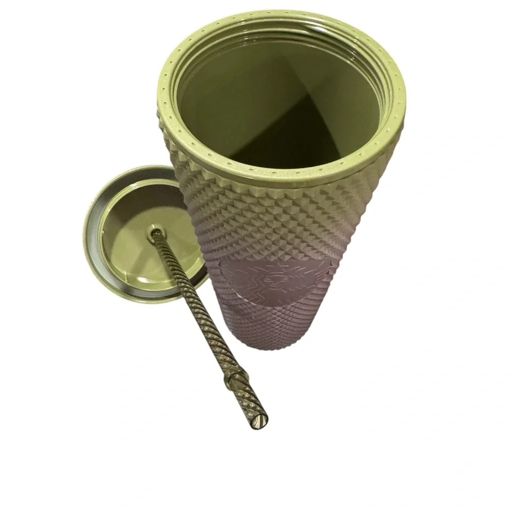 Starbucks Fall 2024 Green & Purple Metallic Venti STUDDED Tumbler Cold Cup 24oz